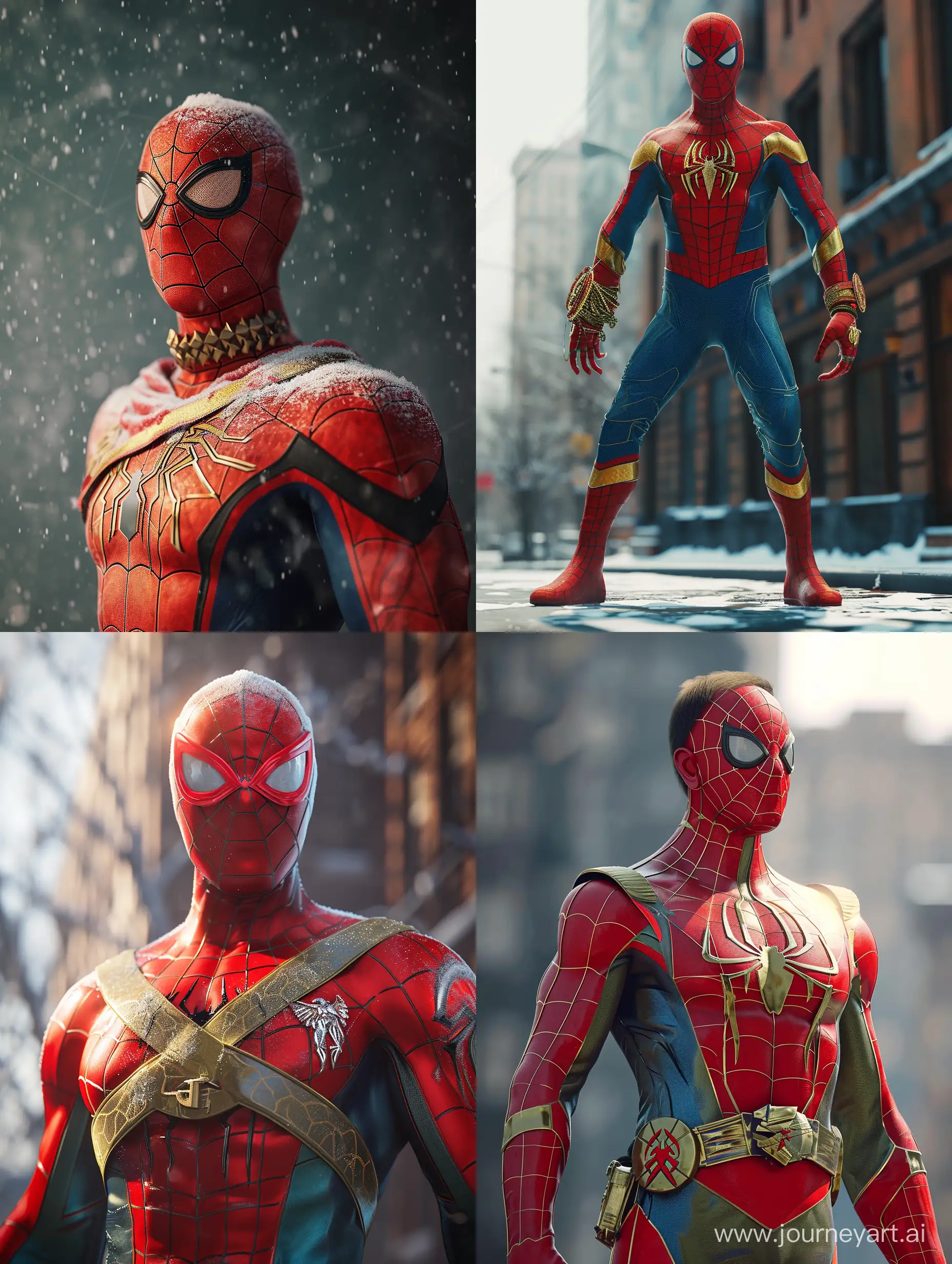 Spiderman but his costume in soviet ussr style, photorealistic, ultra-detailed, 4k
