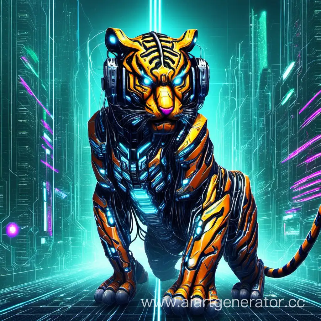 Futuristic-Cyber-Tiger-in-Electric-Jungle
