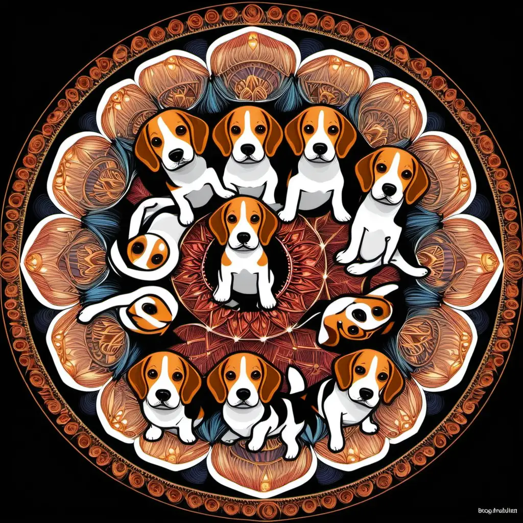 Mesmerizing Beagle Mandala Art Harmony in Canine Symmetry