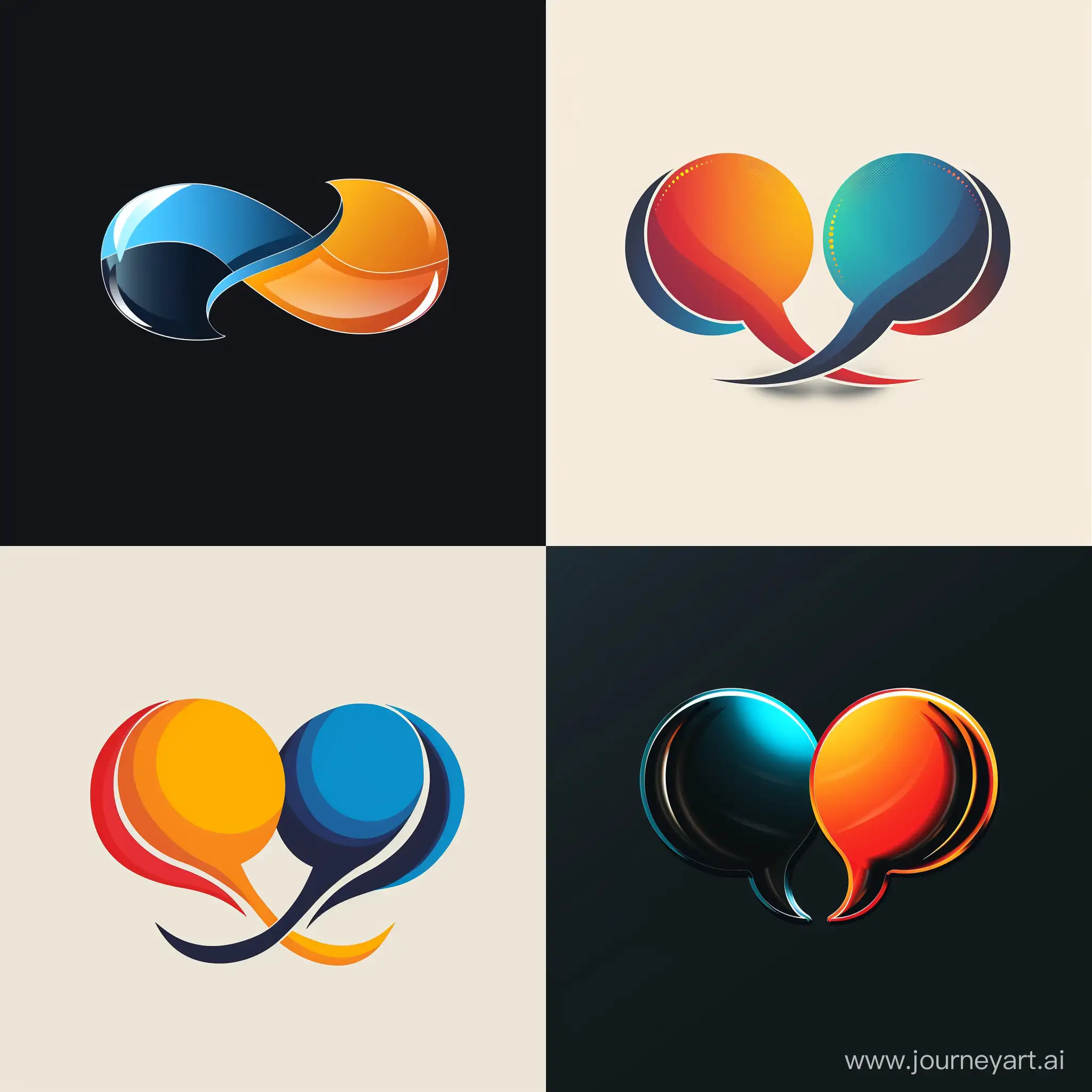 Two-Speech-Bubbles-Crossing-Minimalistic-Logo-Design