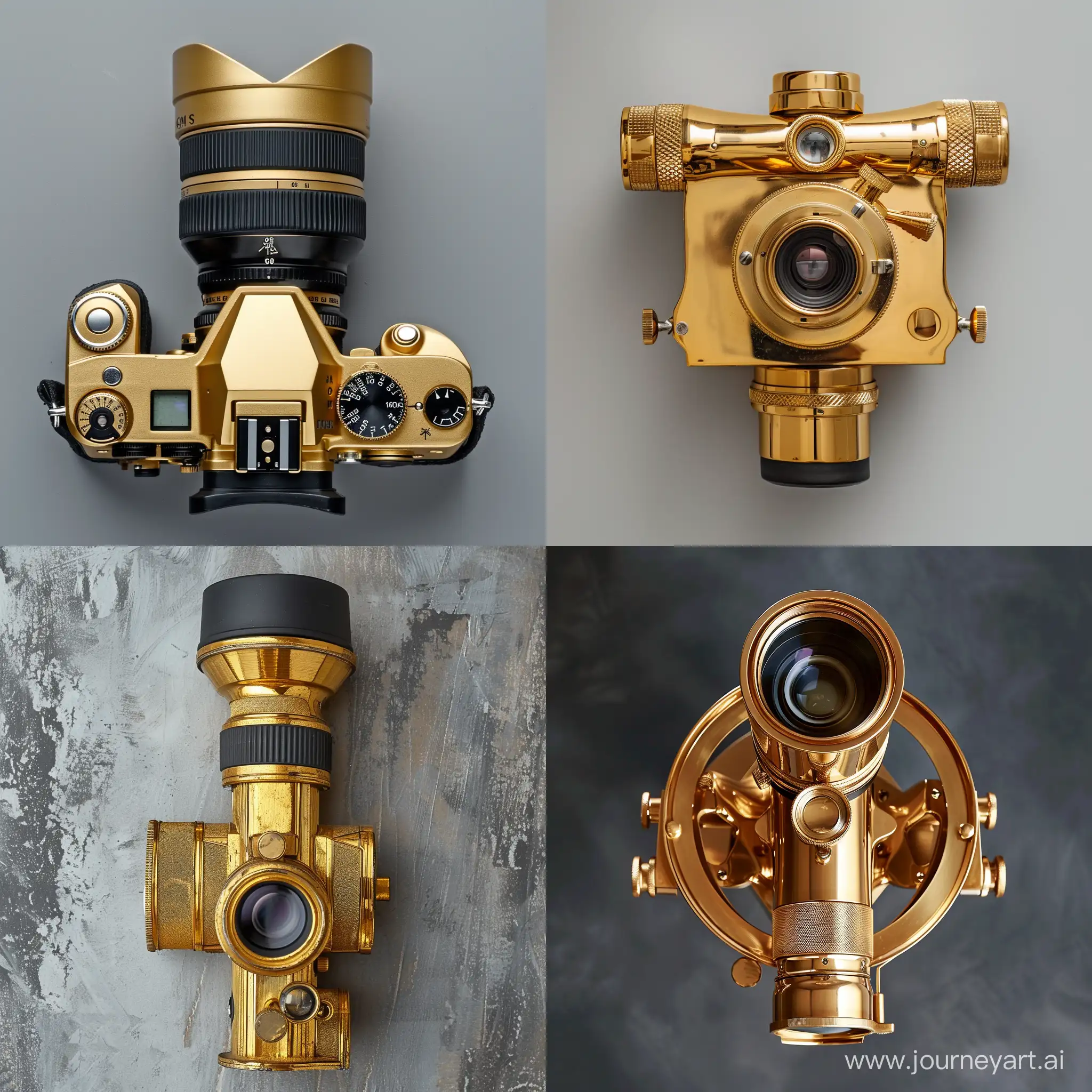 Golden monocular camera from above
