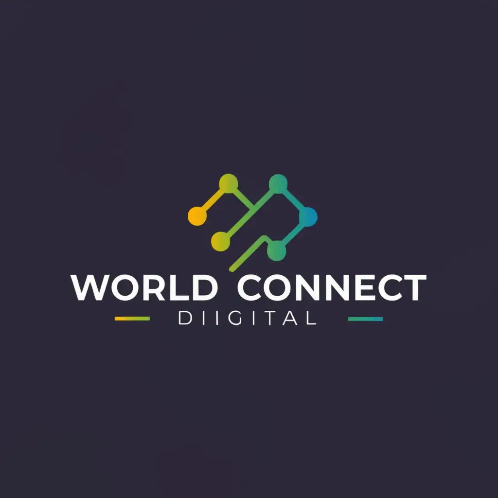 logo, letters, with the text "Worldconnect Digital", typography, be used in Technology industry