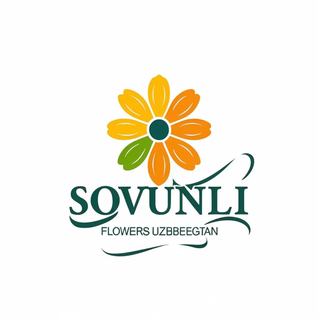 logo, FLOWER, with the text "SOVUNLI FLOWERS UZBEKISTAN", typography, be used in Home Family industry