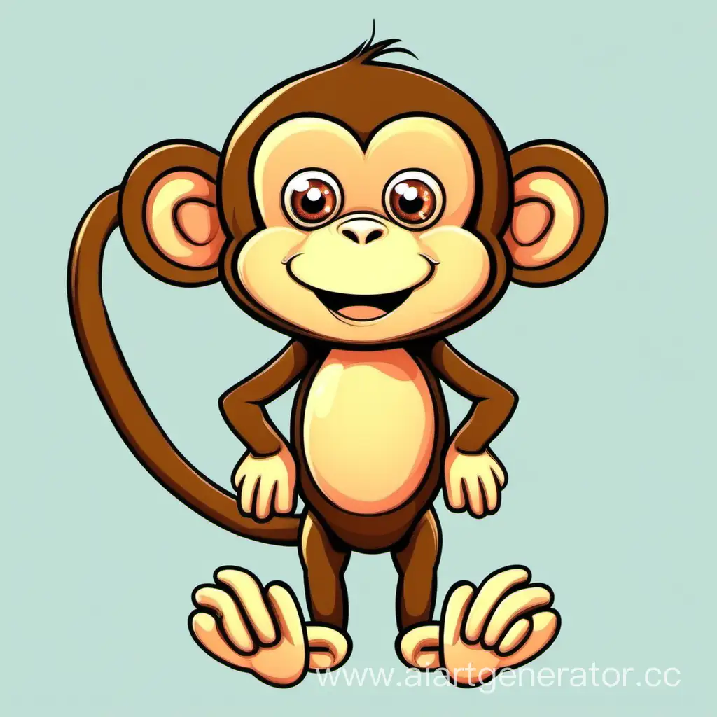 Whimsical-Monkey-Cartoon-Playful-Childrens-Drawing