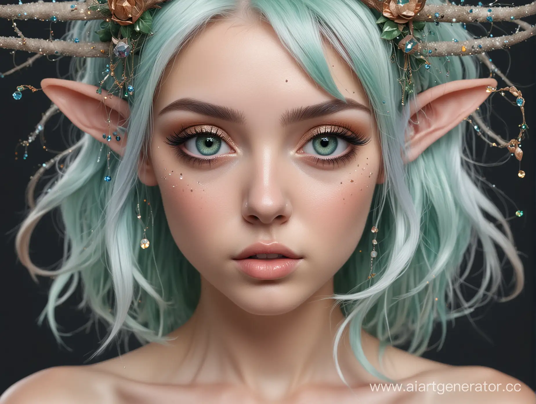 Fairy-with-Antlers-in-a-Geometric-Wonderland