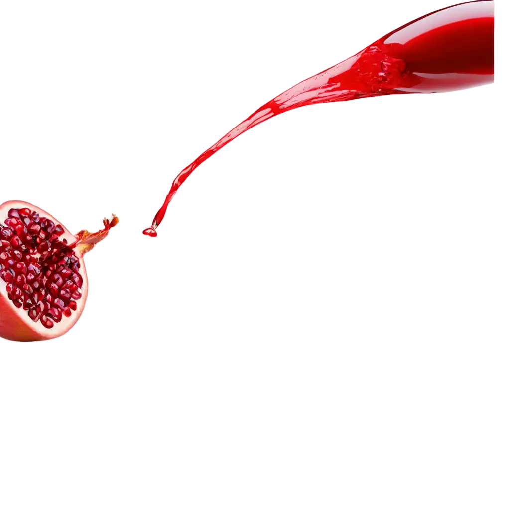 Pomegranate with juice spalsh