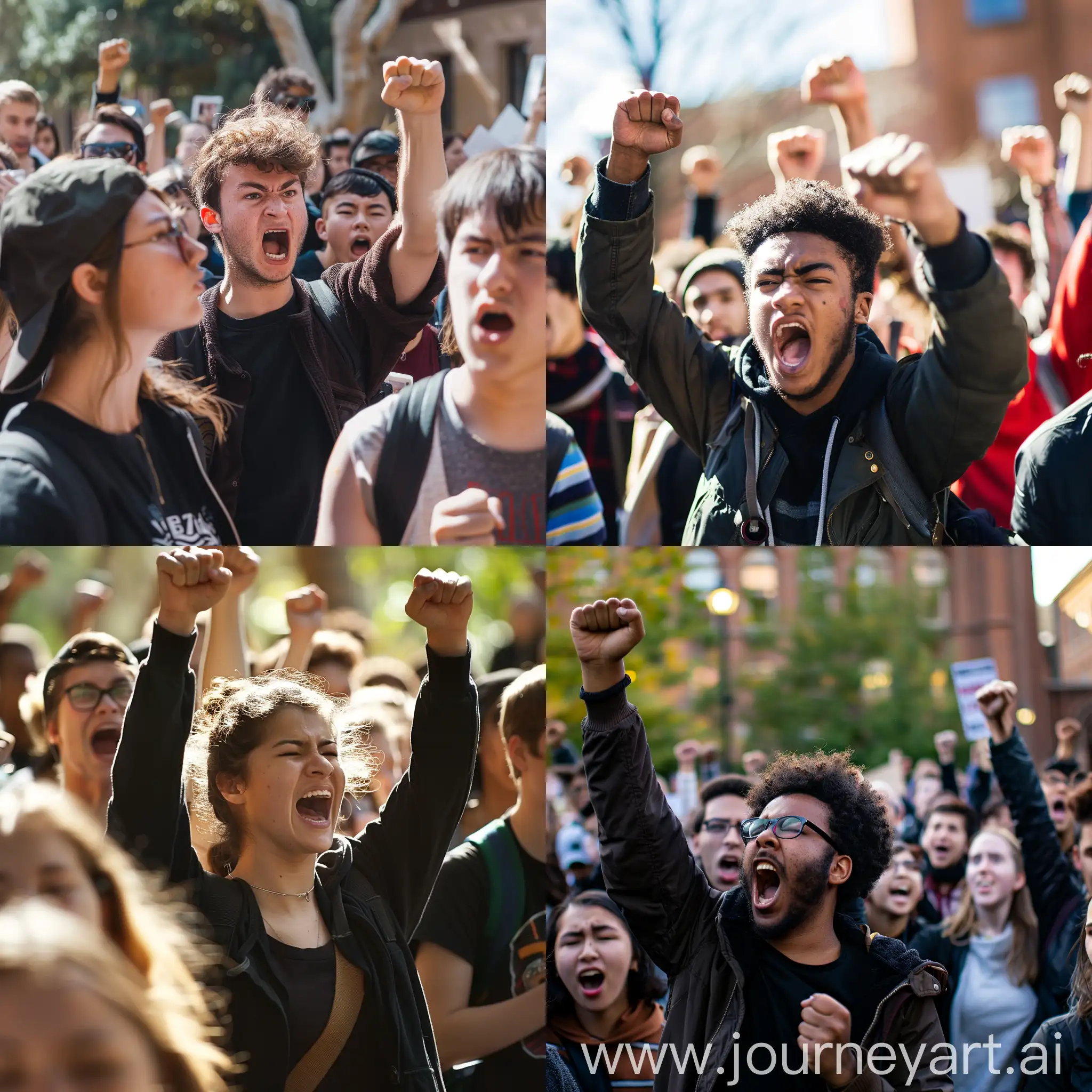 طلاب جامعيون يتظاهرون غضباً من إدارة جامعتهم