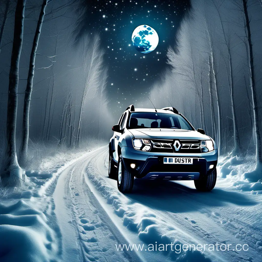 Winter-Night-Adventure-Renault-Duster-and-Cheerful-Tony-Soprano