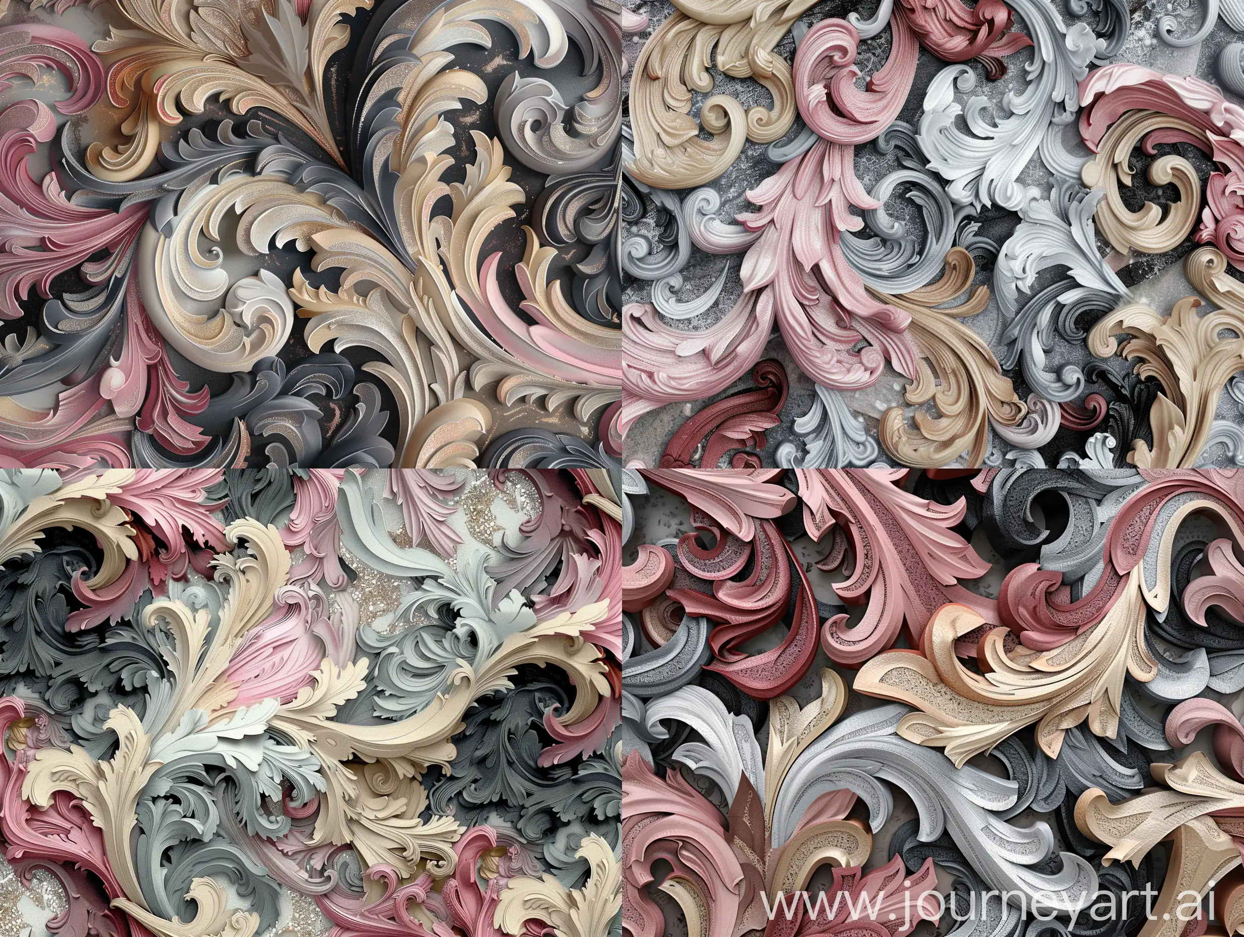 Luxurious-Pink-and-Silver-Filigree-Digital-Paper-with-Romantic-Twinkling-Details
