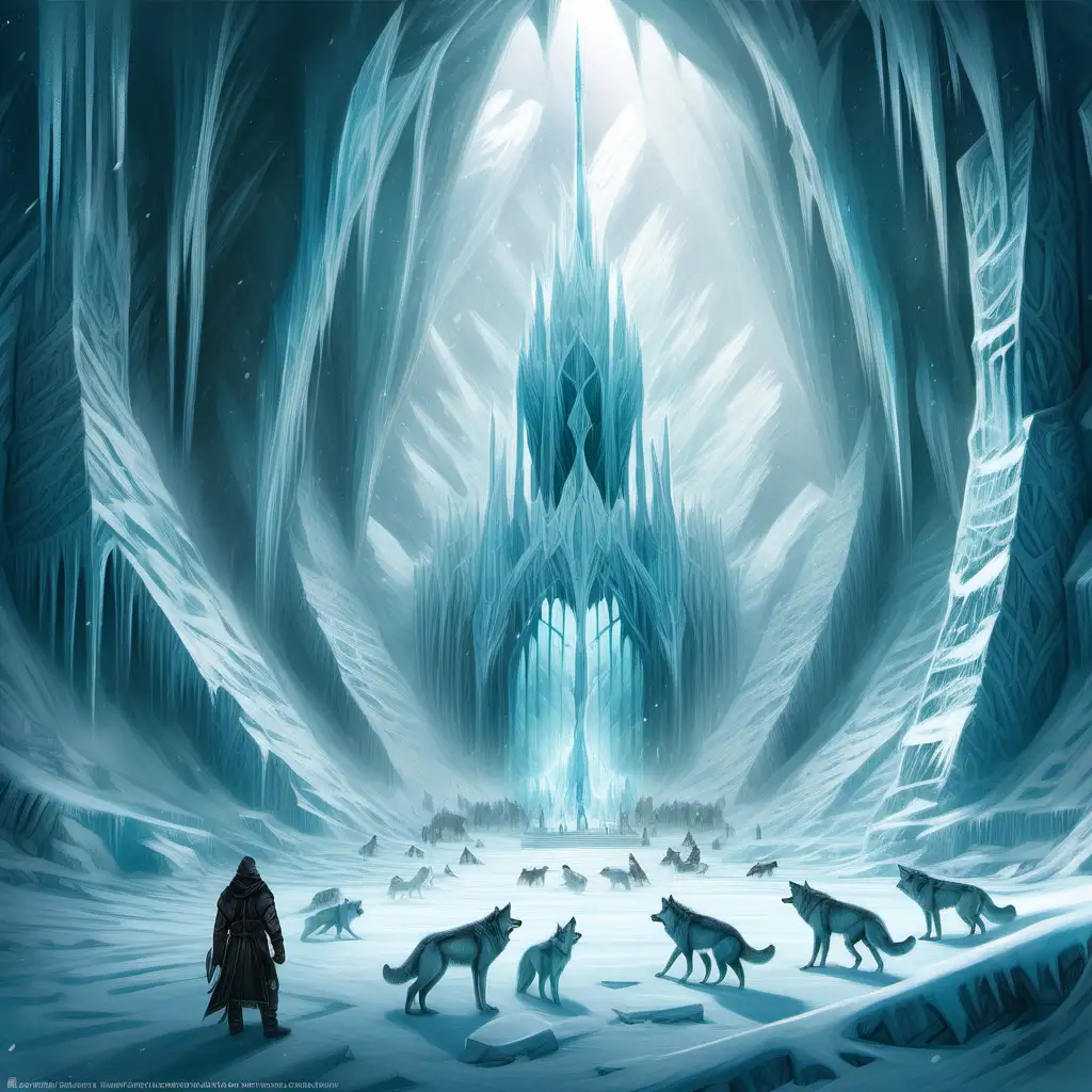 an icy expanse of frozen landscapes and snow-covered structures. The territory emanates an aura of mystical frost, with towering glaciers and ancient ice formations. The air is crisp, and the ground is blanketed in pristine snow, providing an otherworldly backdrop for the faction's activities. The heart of Glacial Haven holds an ancient ice temple where the faction conducts their secretive rites. The entire area is a frozen domain that echoes with the howls of mythical arctic wolves, symbolizing the dominance of the Frostbite Fenrir Faction in the mythic underworld.