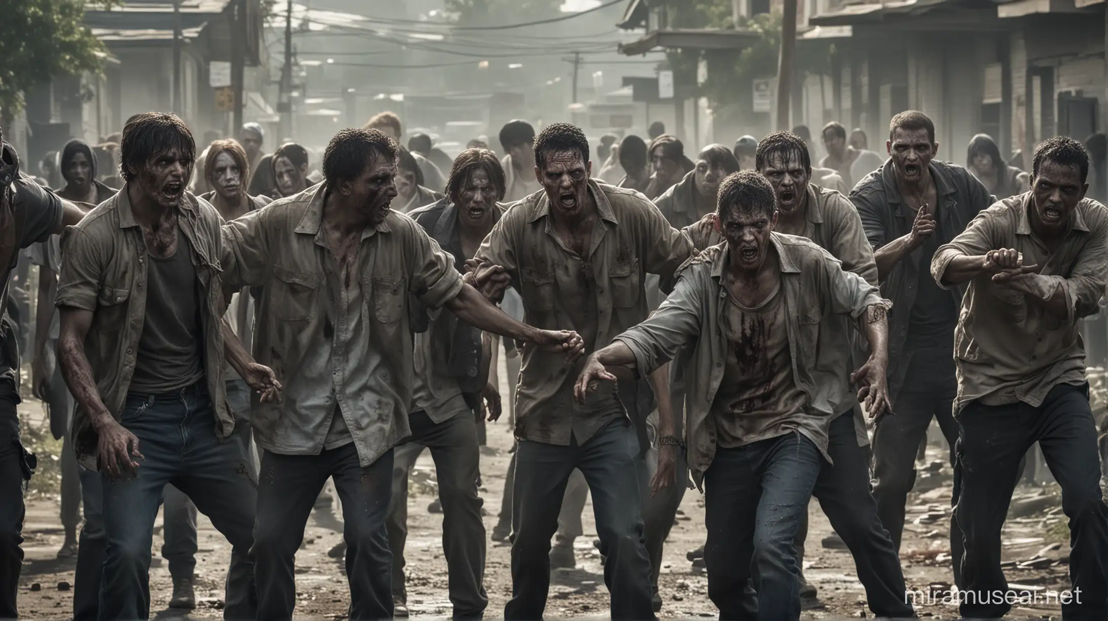 gangs fight and one side is held hostage during the zombie era