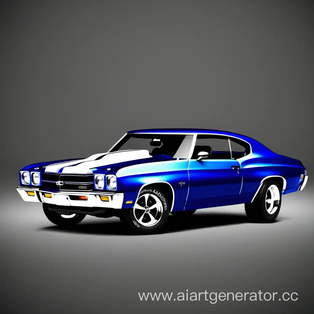Blue-Black-and-Silver-Chevrolet-Chevelle-SS1970-Racing-in-Fast-Furious-Style
