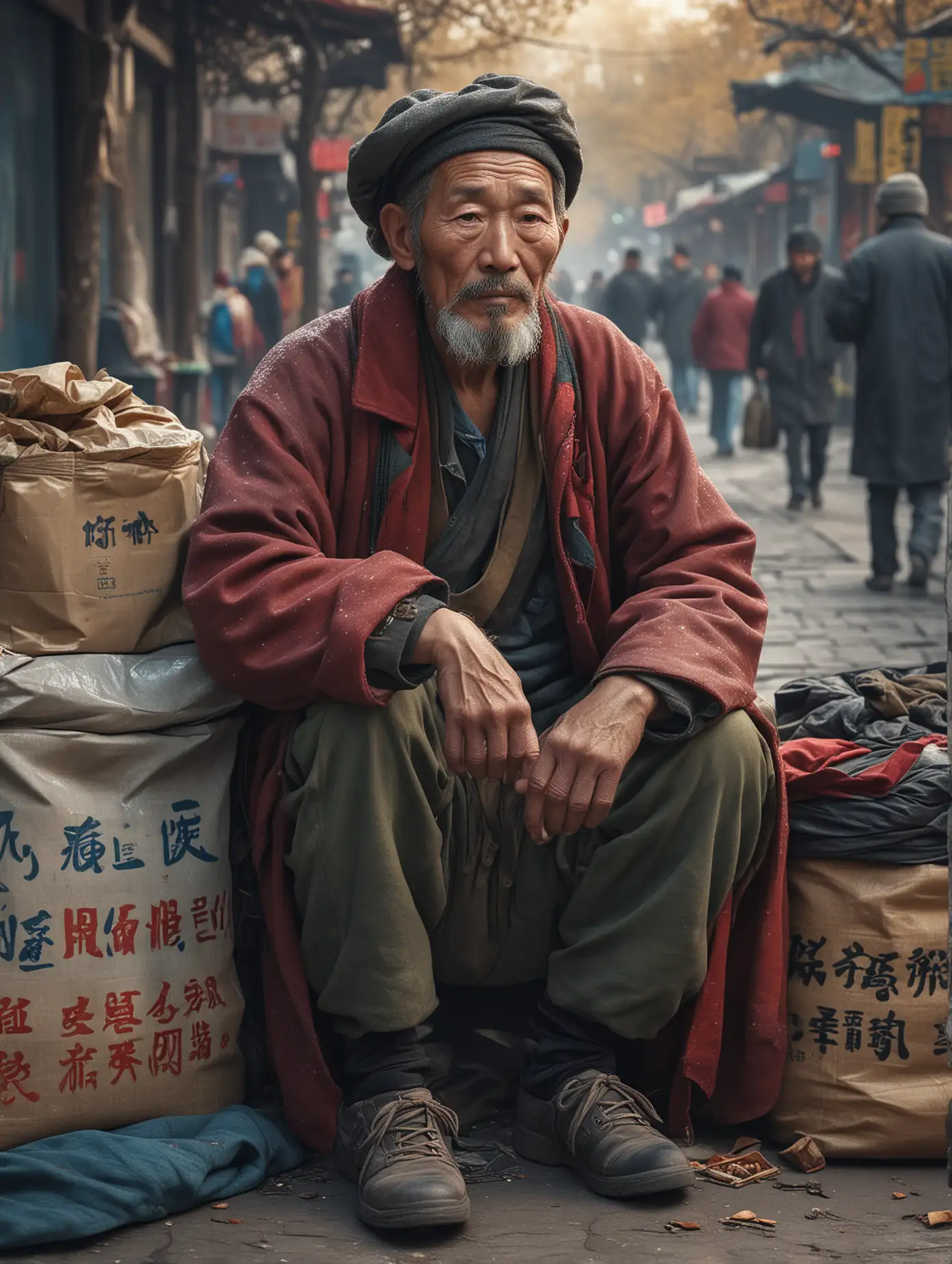 Elegant AwardWinning Photography Homeless Man in Beijing