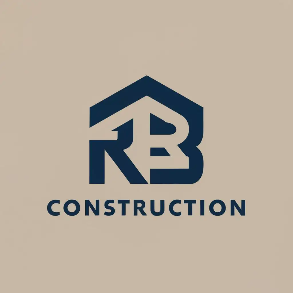 logo, House Construction, with the text "RB Construction", typography, be used in Construction industry