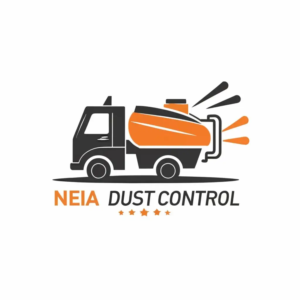 logo, Spray Truck, with the text "NEIA DUST CONTROL", typography, be used in Construction industry