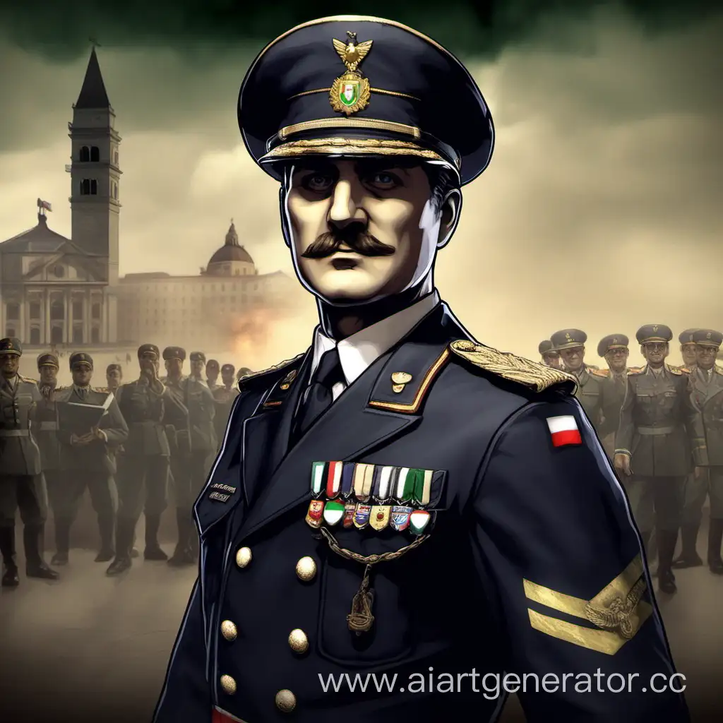 Italian Officer in Hearts of Iron 4 Gameplay | AI Art Generator