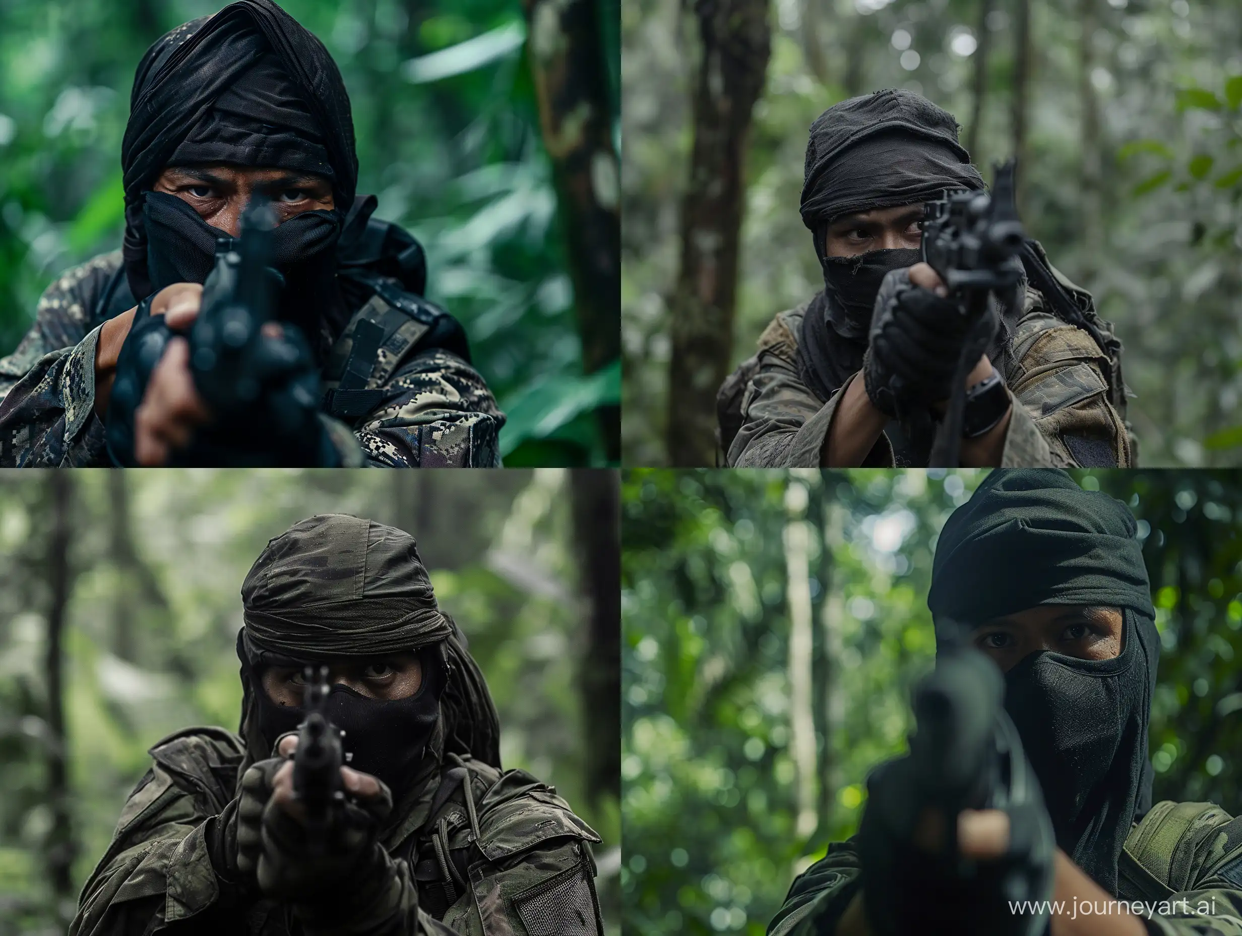 Indonesian-Soldier-with-Weapon-in-Mysterious-Forest