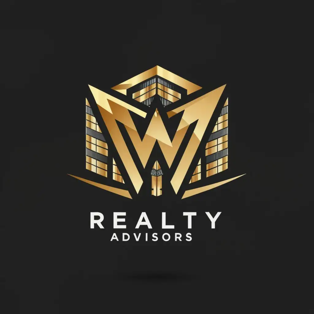logo, 2-d, strong, prestigious, professional, bold, with the text "W Realty Advisors", typography, be used in Real Estate industry