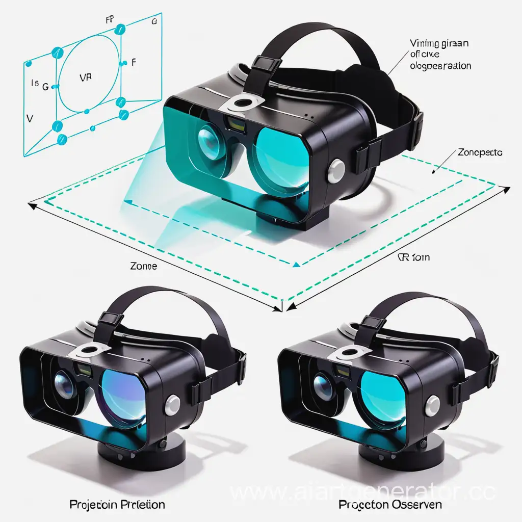 На схематическом рисунке можно изобразить:

Проекционное устройство, которое проецирует изображение в направлении глаза наблюдателя.
Устройство маски преграждения, которое связано с проекционным устройством и блокирует свет из определенных положений напротив проекционного устройства.
Устройство формирования дифракционного шаблона зонной пластинки, помещенное между глазом наблюдателя и проекционным устройством.
И всё это должно быть в vr шлеме, то есть ar в vr