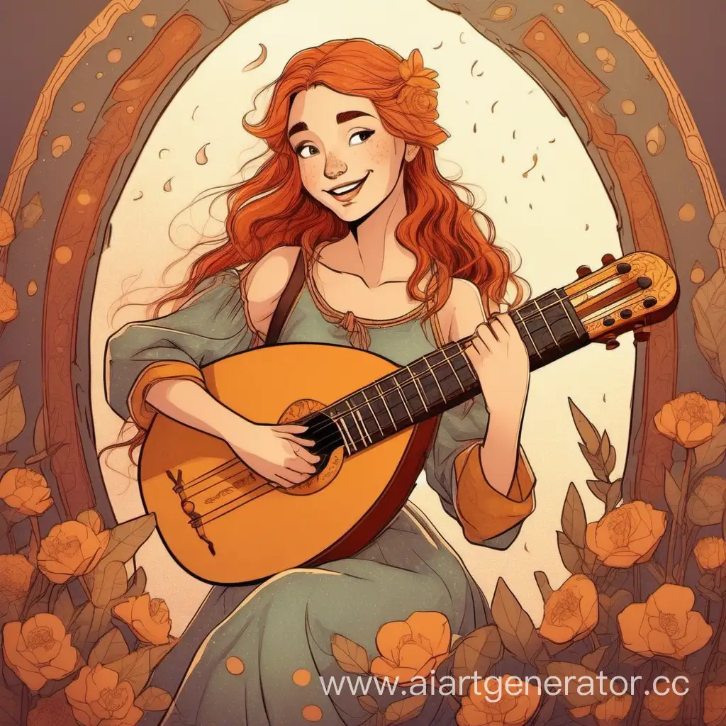 Cheerful-Freckled-Girl-Playing-Lute-in-Fantasy-Style-Art