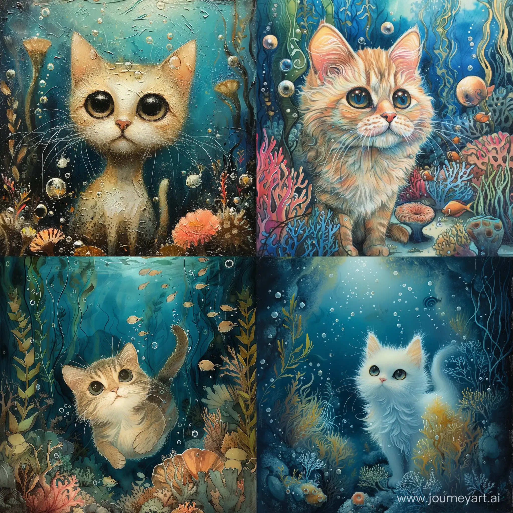 Vibrant-Underwater-Cat-in-a-11-Artistic-Display-Image-47547