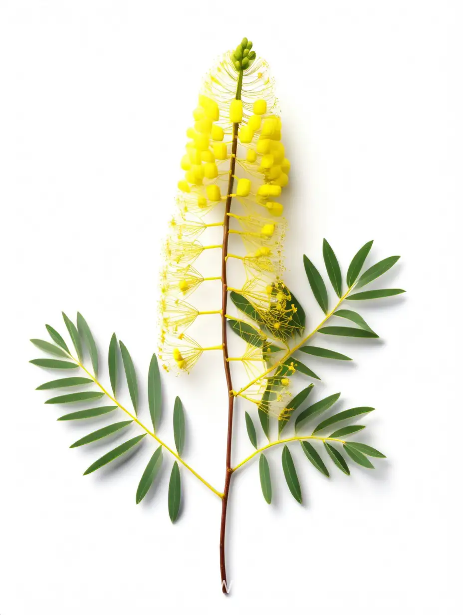 Exquisite-Botanical-Acacia-Flower-Blossoming-on-a-Clean-White-Background