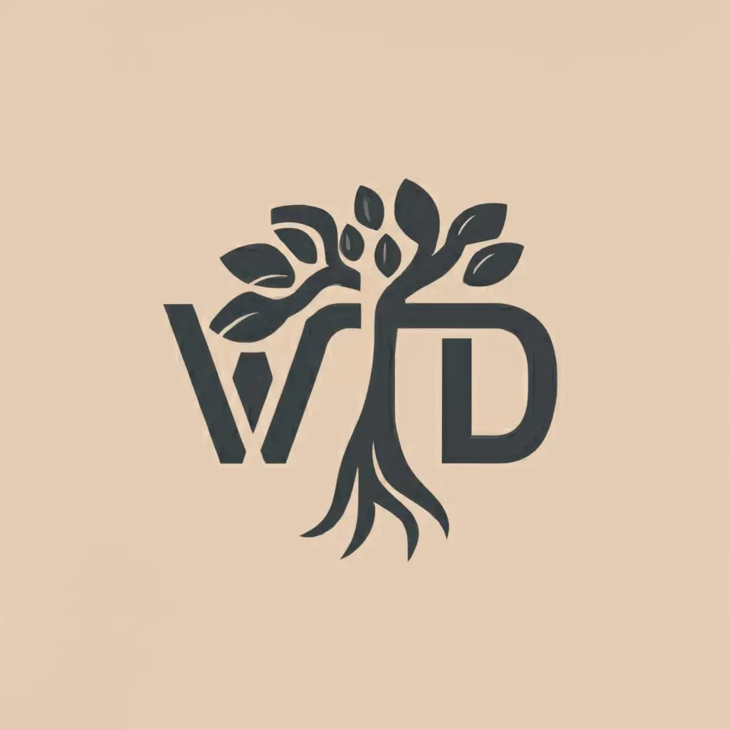 a logo design,with the text "WTD", main symbol:tree,Moderate,clear background
