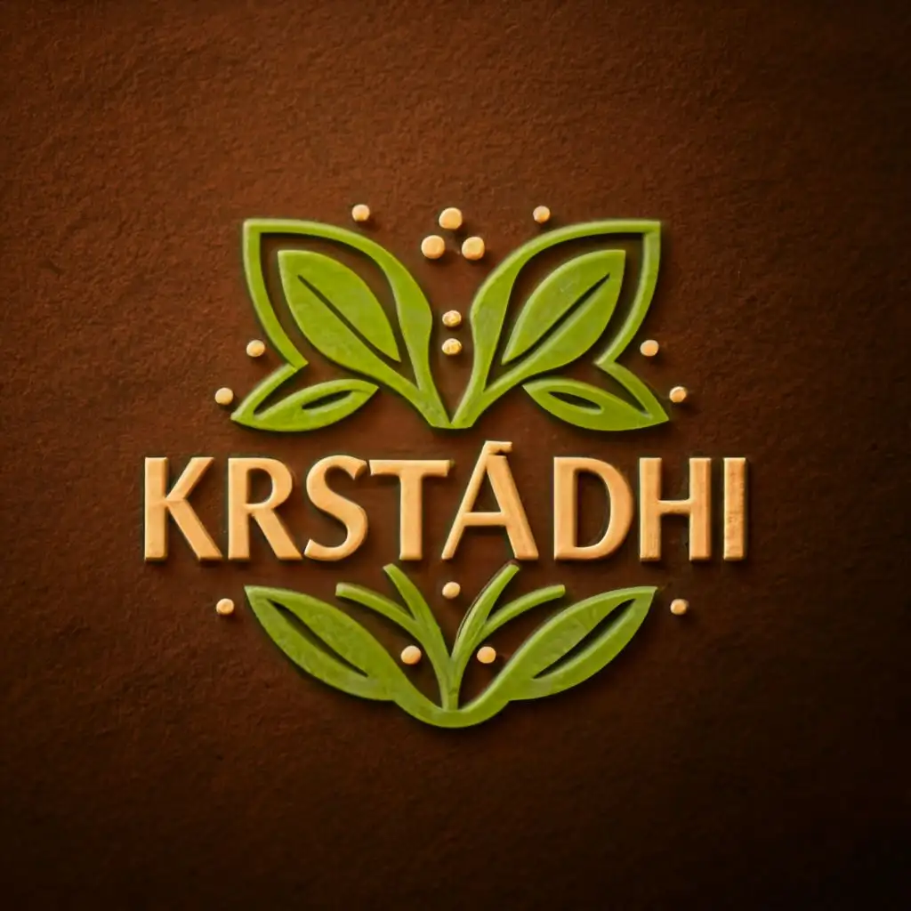 logo, 3d Design for agriculture ecommerce, with the text "Krstaradhi", typography