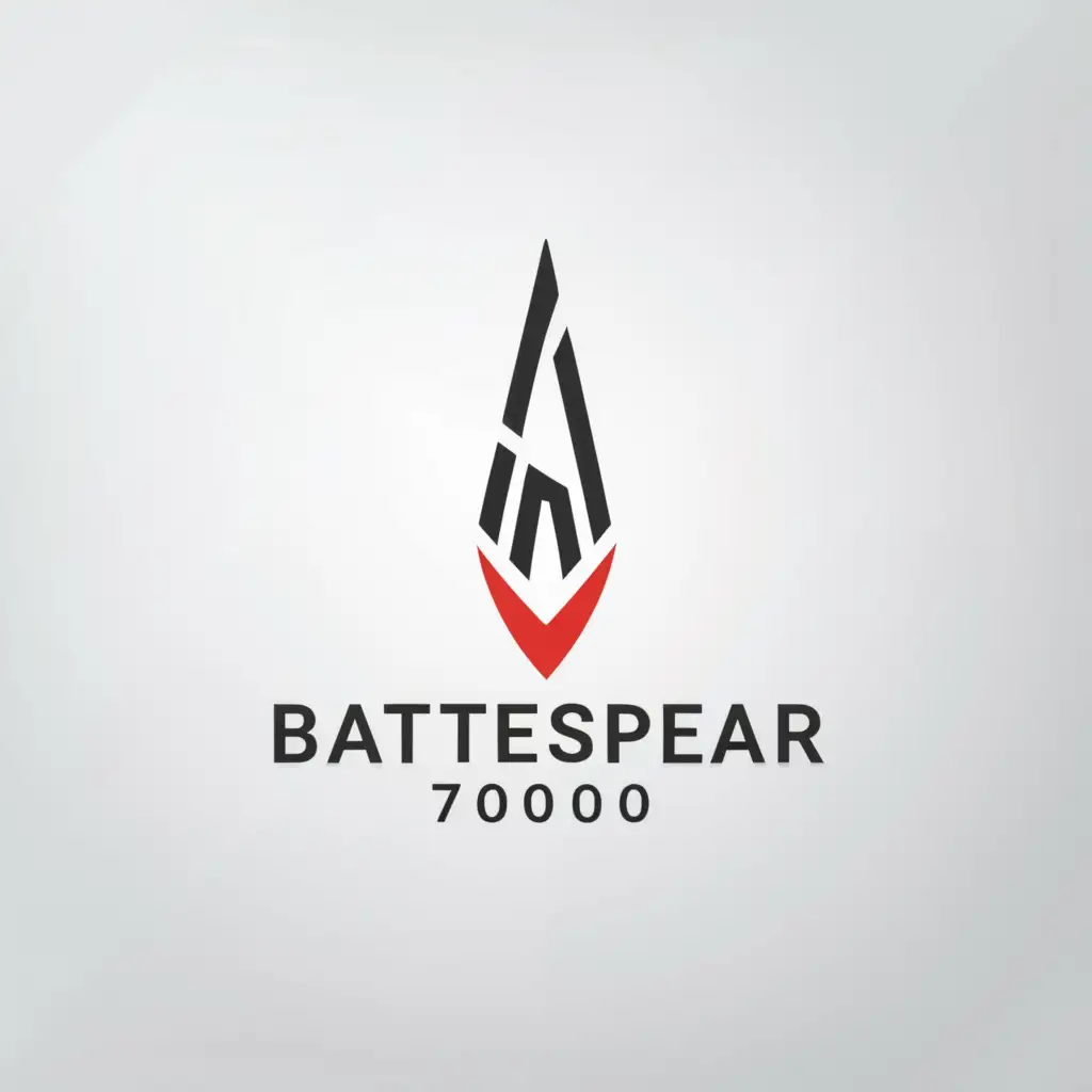 a logo design,with the text "Battlespear 7000", main symbol:spear,Minimalistic,be used in Entertainment industry,clear background