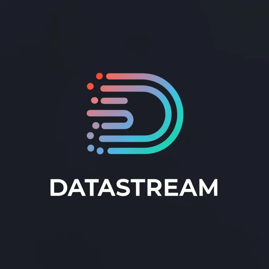 a logo design,with the text "Datastream", main symbol:data,Minimalistic,be used in Technology industry,clear background