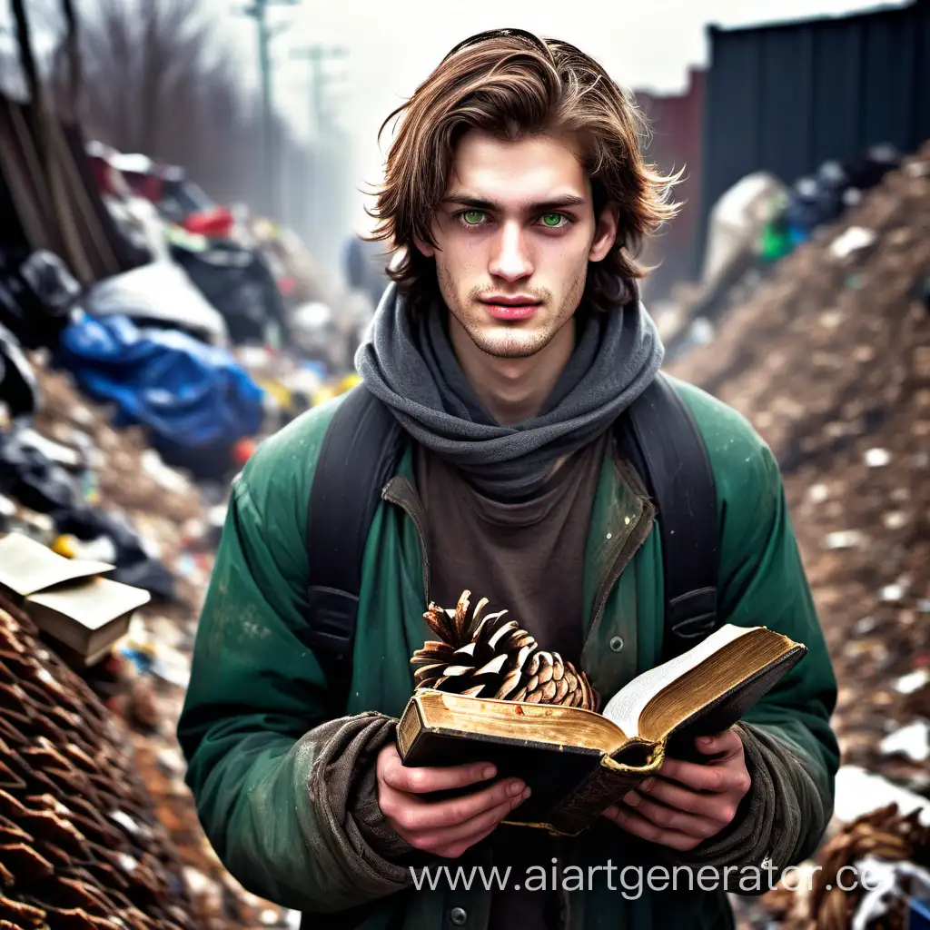Young-Man-in-Winter-Attire-Clutching-Old-Bible-and-Pine-Cone