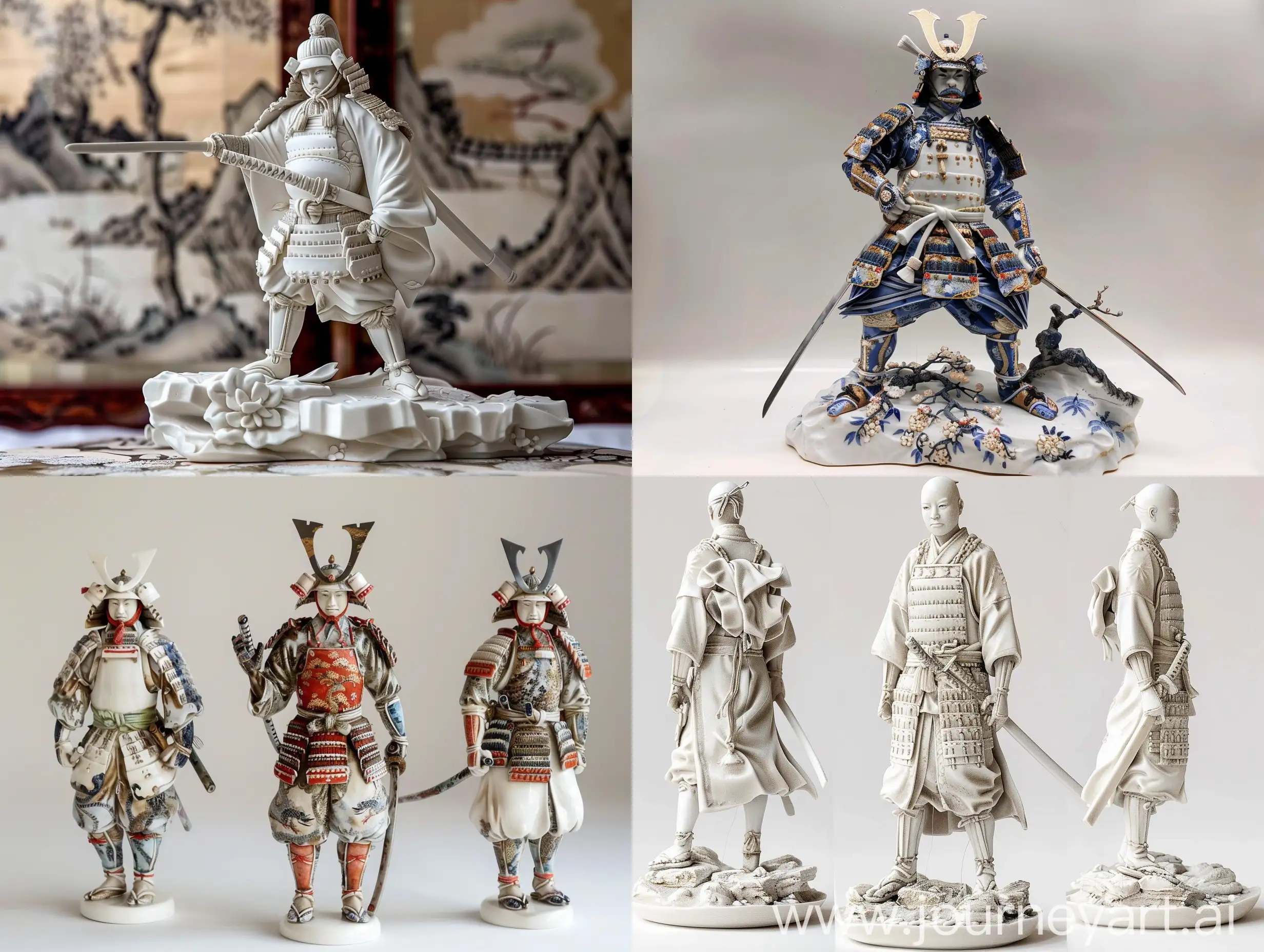 Porcelain-Samurai-Statue-Standing-Proudly