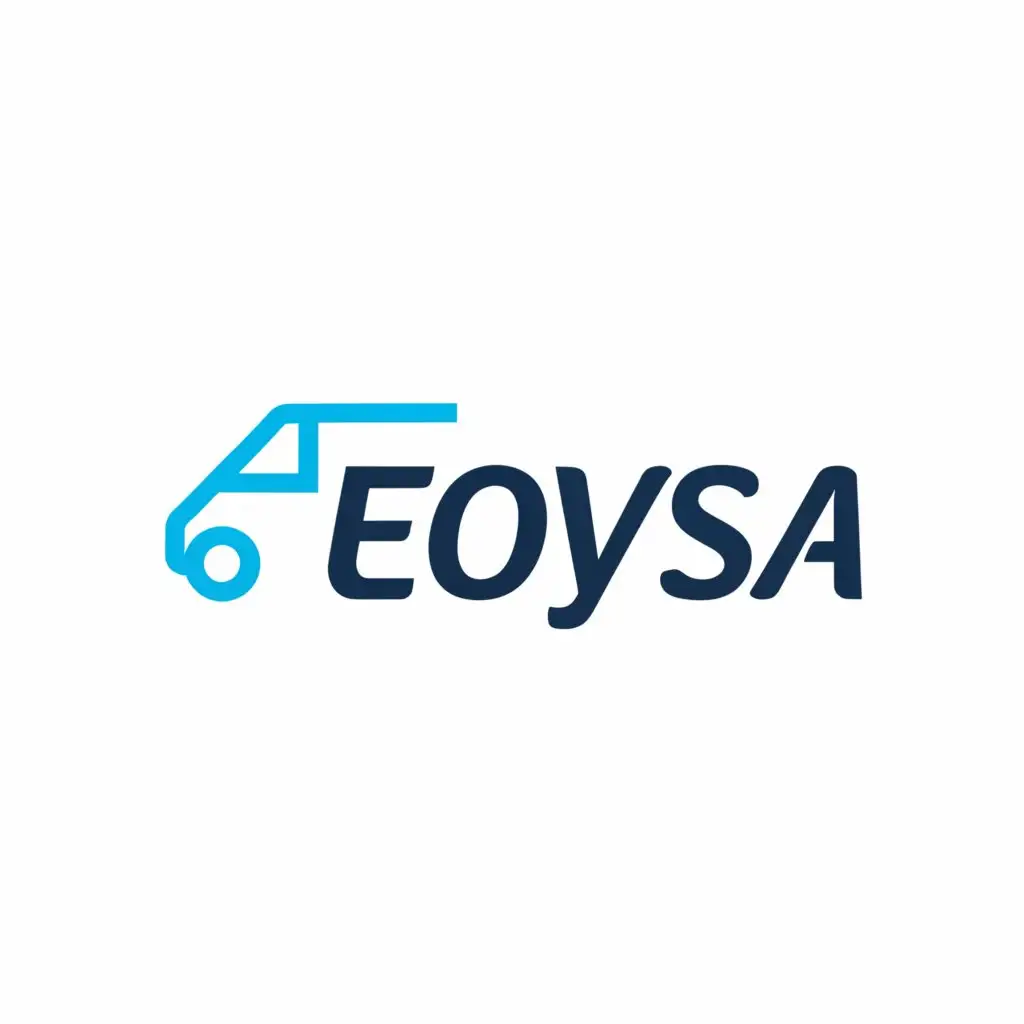 a logo design,with the text 'EGOYKSA', main symbol:Blue Truck,Minimalistic,clear background