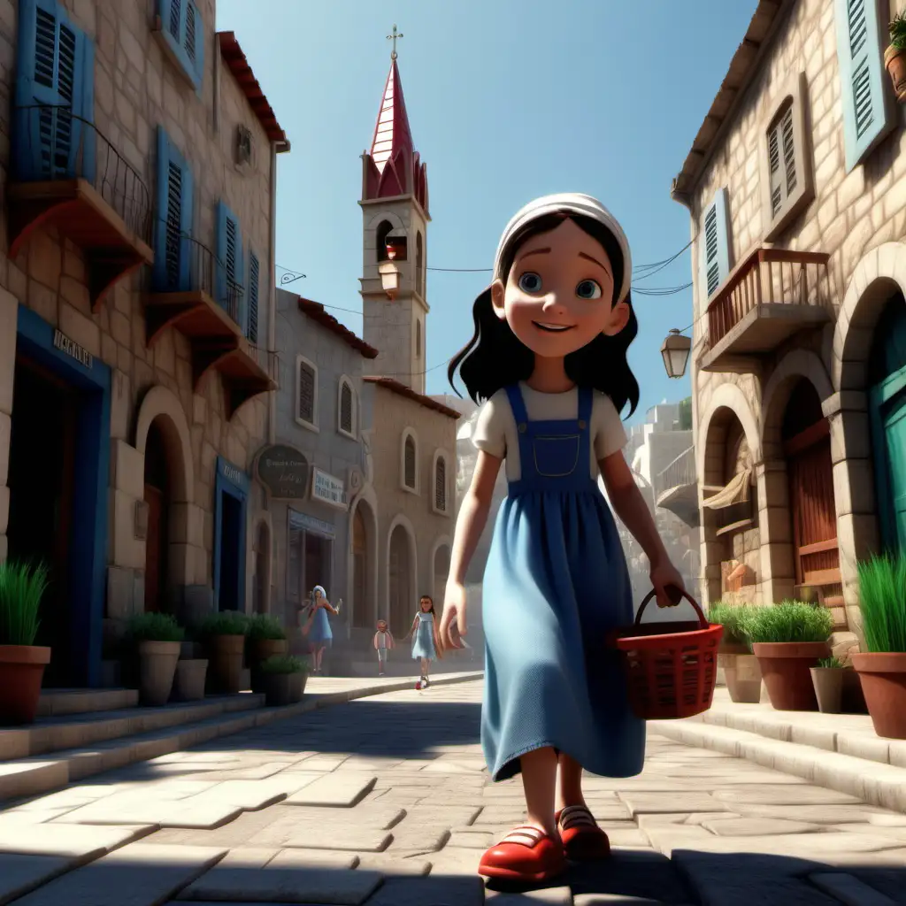Quaint Town Nazareth Heartwarming Daily Life of Kindhearted Mary in Hyperrealistic 8K Ultra HD