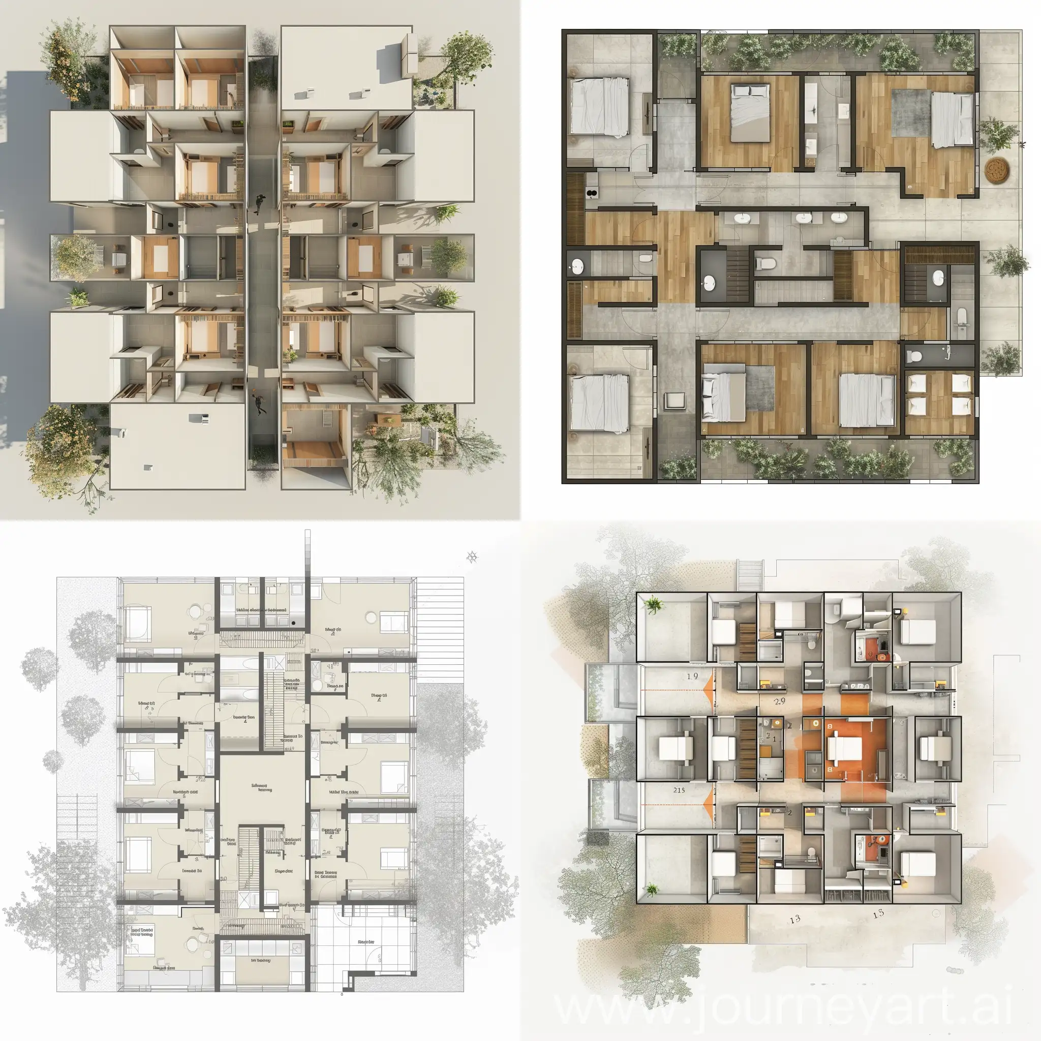 Modern-Dormitory-Floor-Plan-with-Integrated-Communal-Spaces-and-Sunlit-Voids