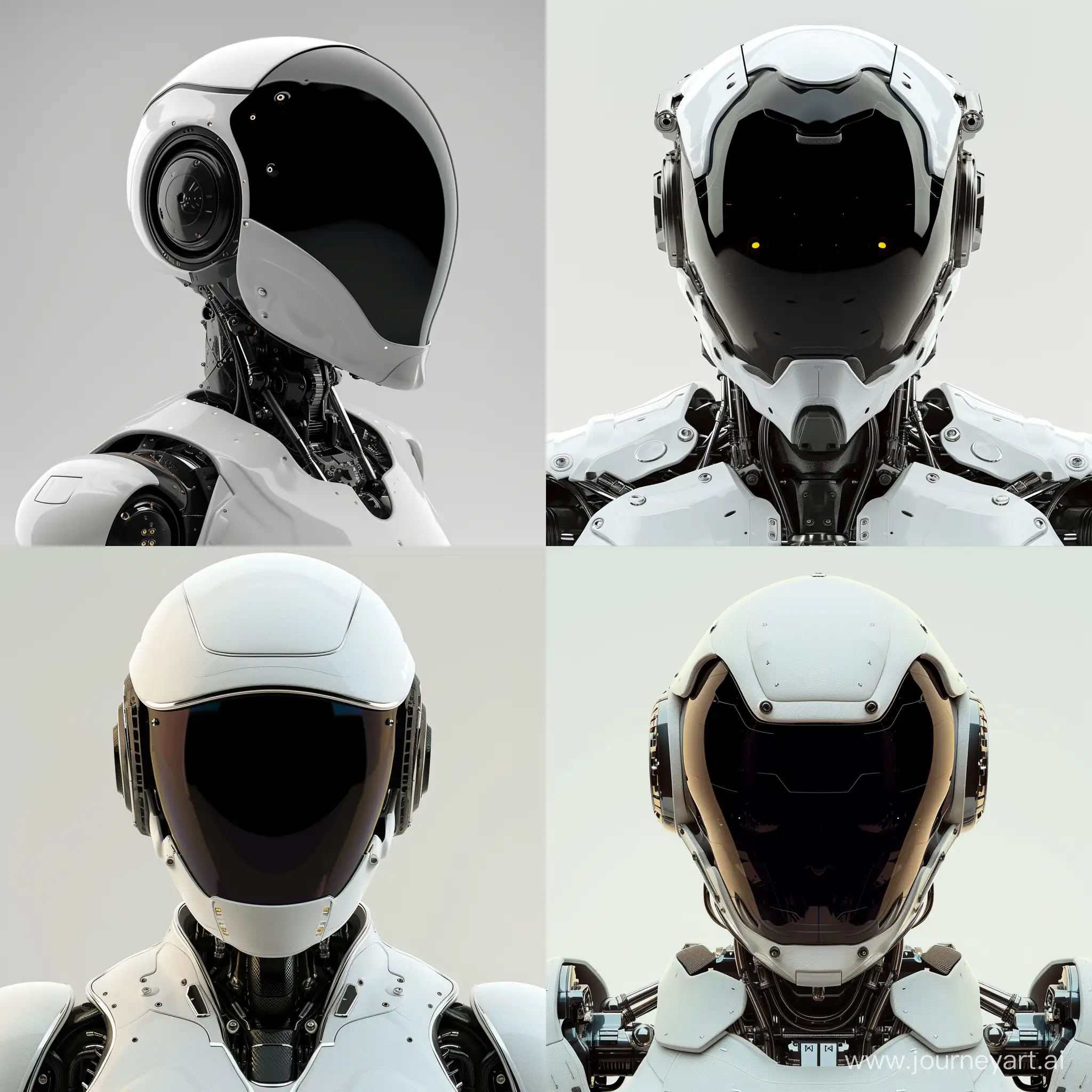 Futuristic-Industrial-Robot-Head-with-Dark-Glass-Visor