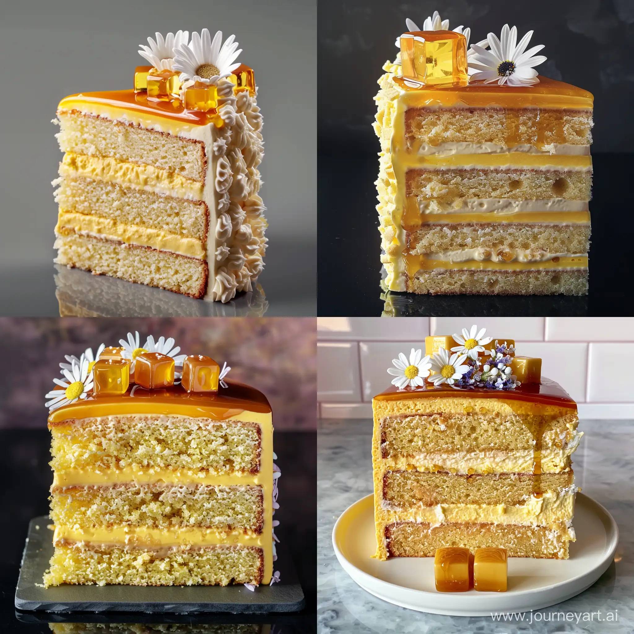 Decadent-Layered-Yellow-Cake-with-Caramel-Cubes-and-Golden-Syrup-Drizzle