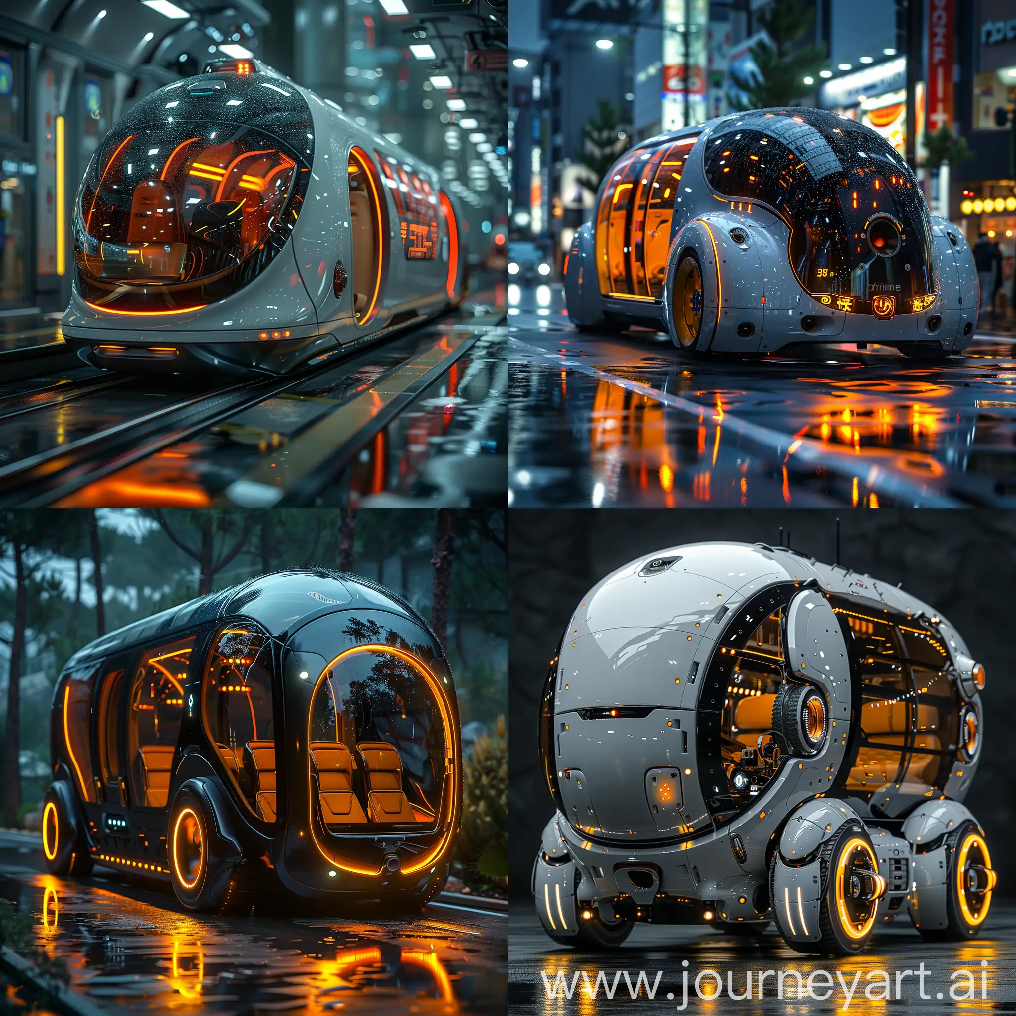 Futuristic bus:: sci-fi style, science fiction, Autonomous Driving, Electric Power, Smart Seating, Augmented Reality Windows, Self-cleaning Surfaces, Biometric Identification, Energy-efficient Design, Multi-functional Interior, Connectivity, Environmental Monitoring System, Reinforced Chassis, Impact-Resistant Windows, Roll Cage Structure, Crash Avoidance Technology, Fire Suppression System, Anti-Collision Sensors, Reinforced Doors, All-Terrain Capabilities, Emergency Exit Features, Structural Integrity Testing, octane render --stylize 1000