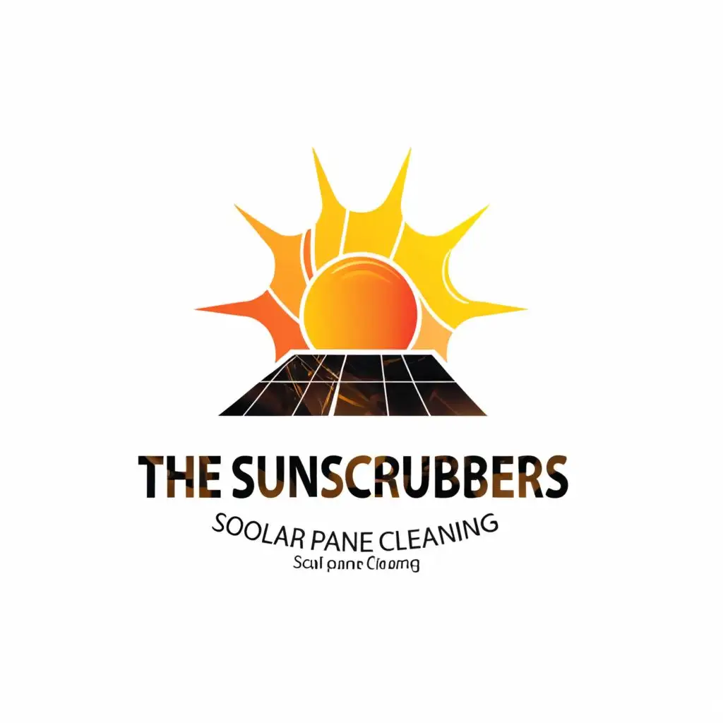 a logo design,with the text "The SunScrubbers", main symbol:solar panel cleaning,Moderate,be used in Construction industry,clear background