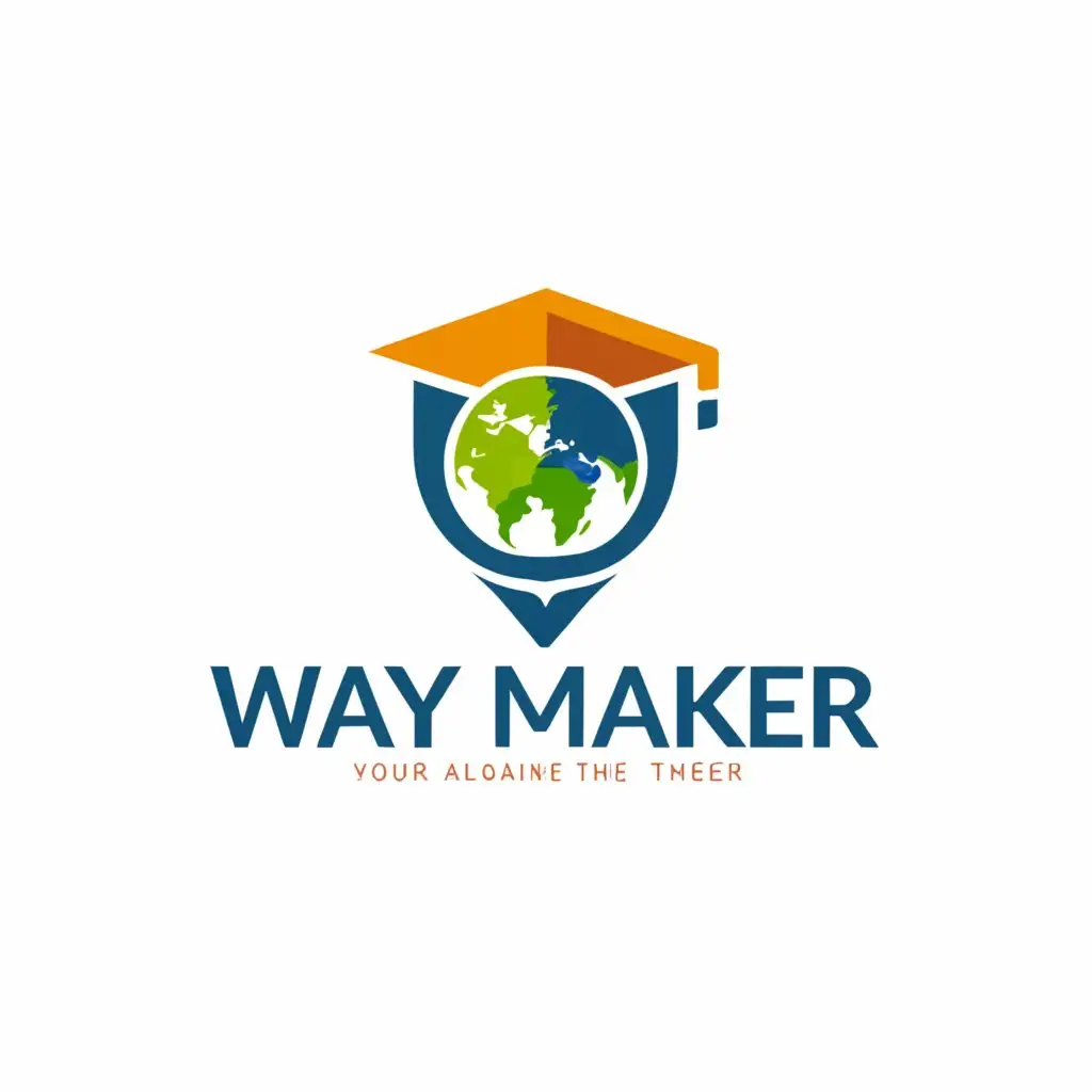 a logo design,with the text "Way maker", main symbol:Education and work abroad,Moderate,clear background