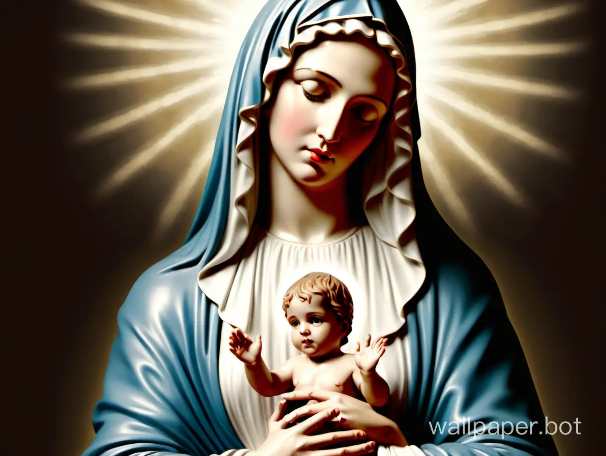 Divine-Mother-Mary-Holding-Infant-Jesus-in-a-Serene-Nativity-Scene