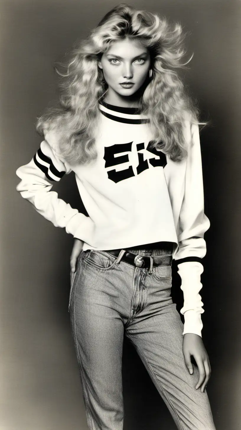 Elsa Hosk in 1980s high school