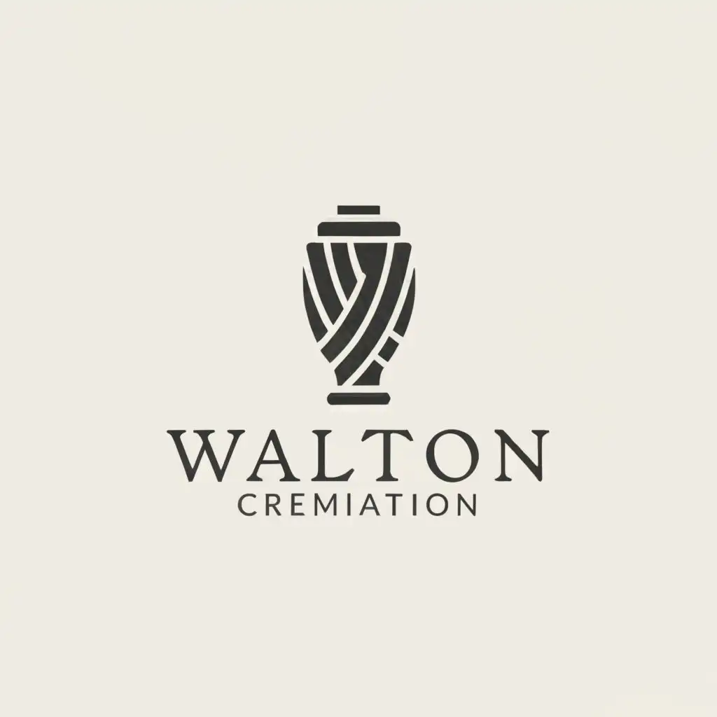 a logo design,with the text "walton cremation", main symbol:urn,Minimalistic,be used in Legal industry,clear background