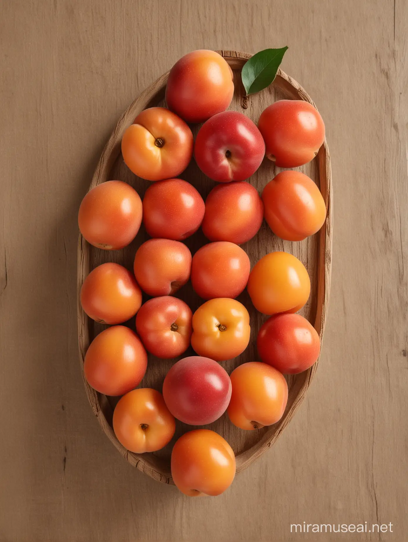 Vibrant Red Apricot Fruit on a Bountiful Harvest Display