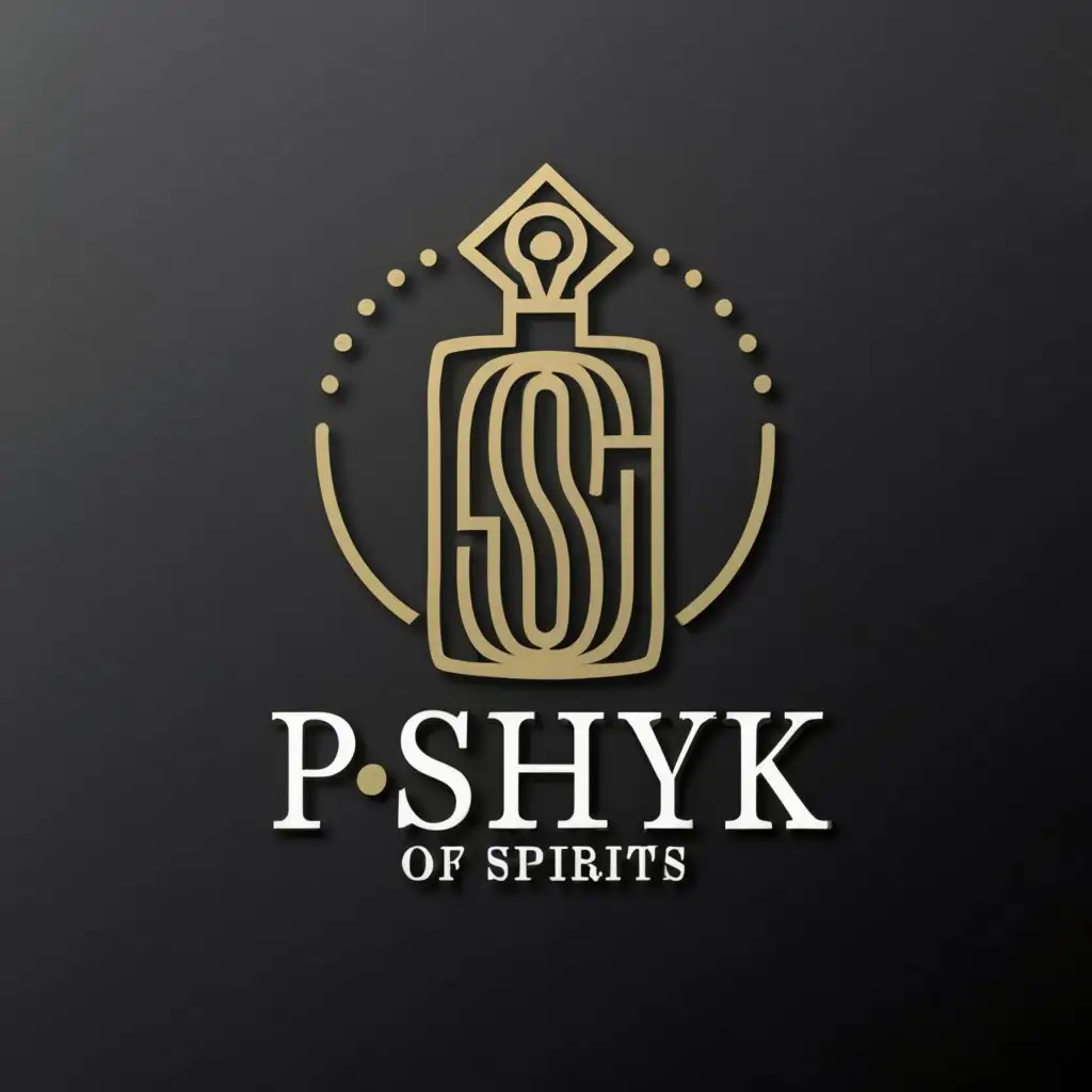 a logo design,with the text "Pshyk of spirits", main symbol:Perfume,Moderate,clear background
