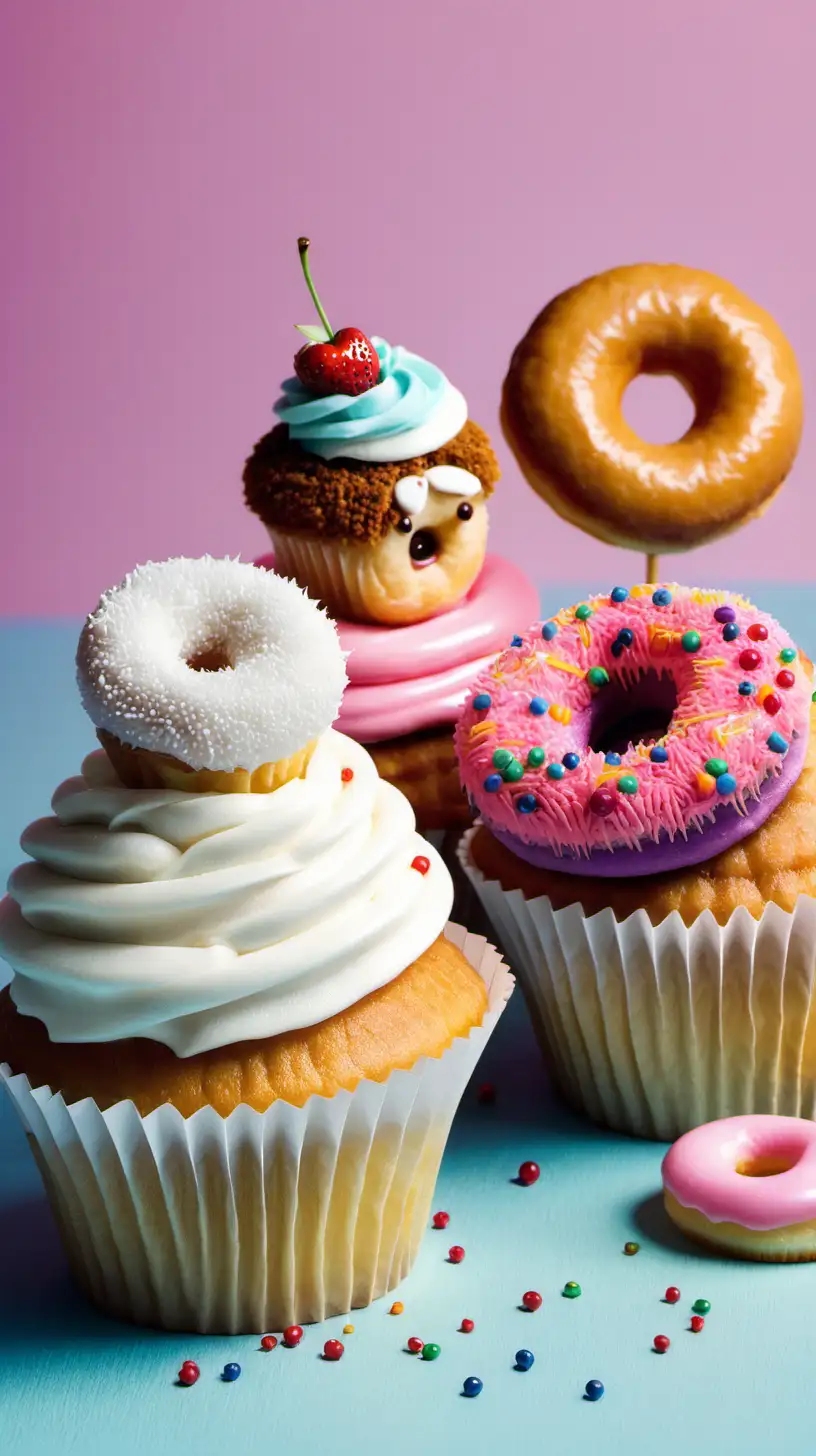 Delicious Cupcakes and Donuts Spread for Indulgent Sweet Cravings