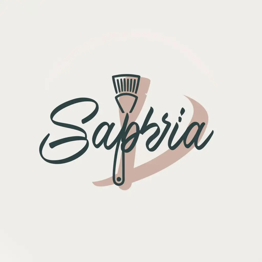 a logo design,with the text "Sabria", main symbol:A brush,Minimalistic,be used in Beauty Spa industry,clear background