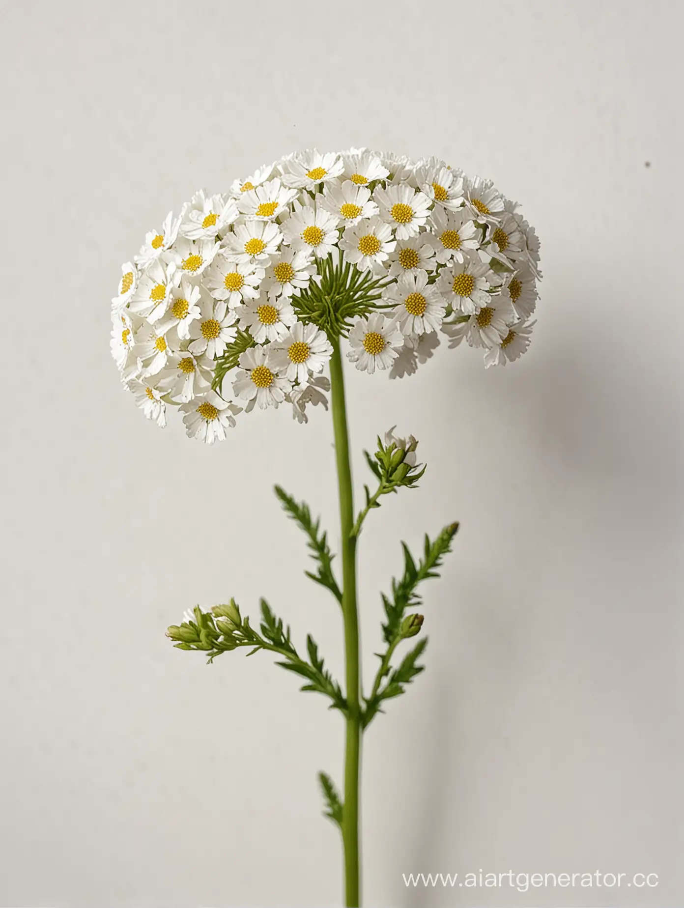 Achillea-Flowers-Blossoming-on-White-Background