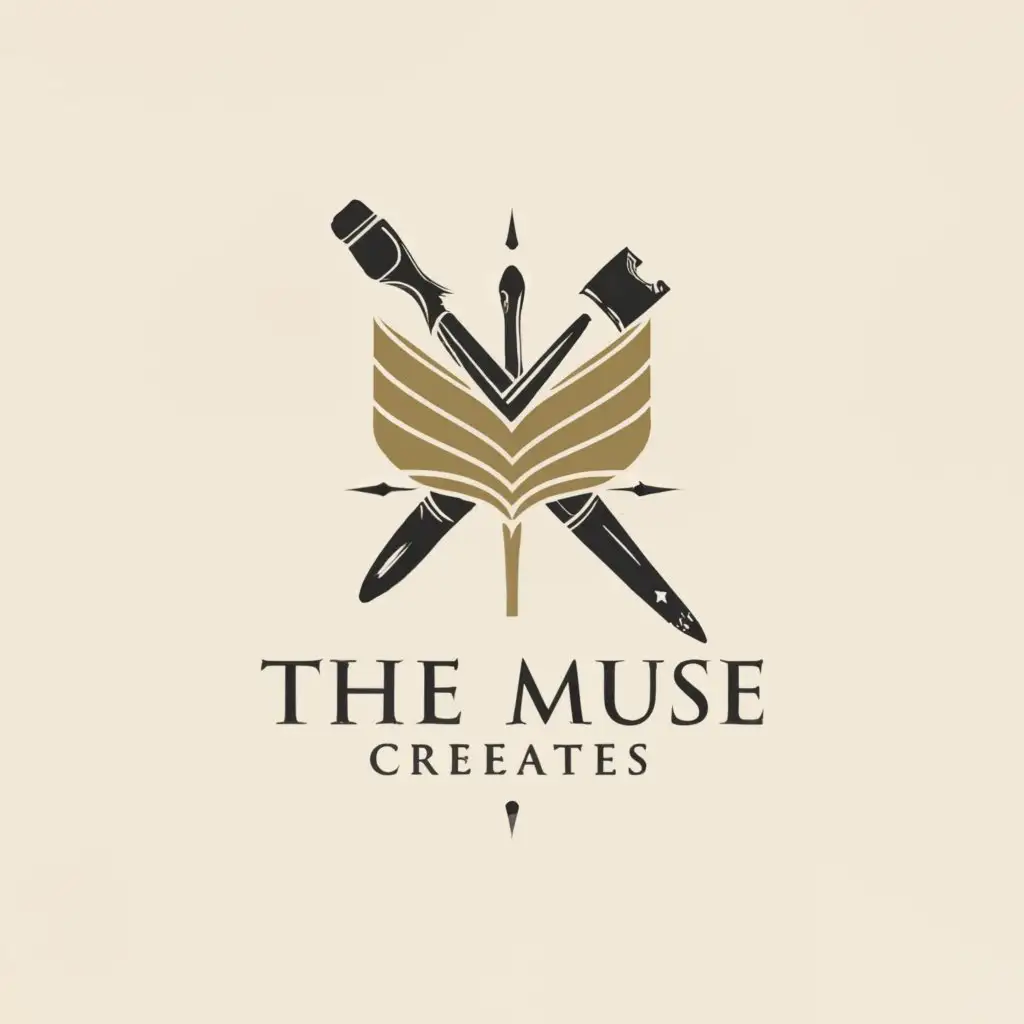 a logo design,with the text "The muse creates", main symbol:Craft,Moderate,clear background
