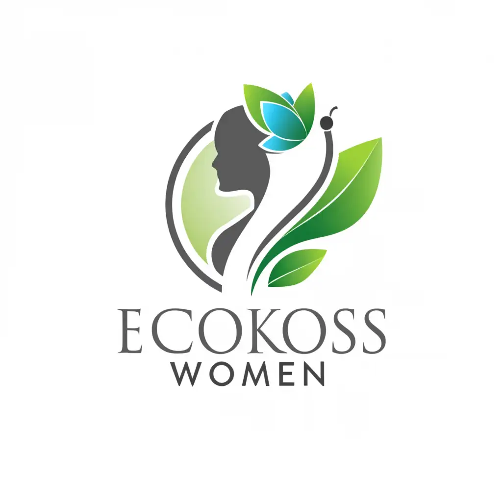 LOGO-Design-For-EcoKos-Women-Empowering-Gender-Equality-and-Environmental-Advocacy-with-Women-and-Butterfly-Motif